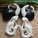 Fake Gauge Earrings, "Mermaid" Naturally Organic, Bone, Hand Carved, Tribal
