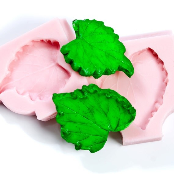 Grape Leaf Mold Set Two leaf silicone molds by MoldMeShapeMe