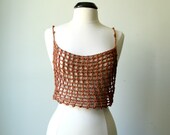 crochet lace crop top in copper. made to order in your size