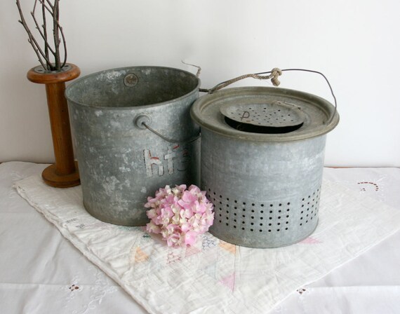 Vintage Minnow Bucket galvanized metal for by