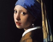 Vermeer (The Girl with a Pearl Earring, c.1665/66) Hand-Painted Art Reproduction with Oil on Canvas - TOPofART