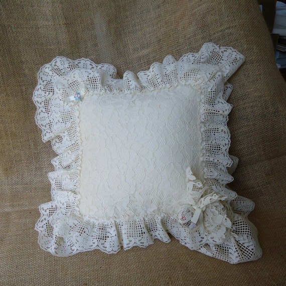 lace pillow shabby chic decor victorian decor by masonjardecor