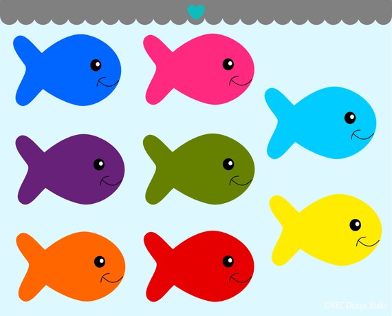 WINTER SALE - Fish Clip Art - Goldfish Crackers Clip Art - Digital Fish Clipart Il_570xn