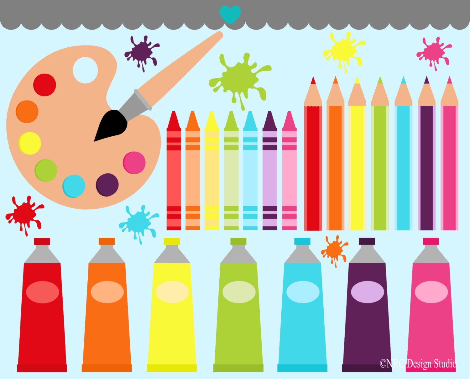 WINTER SALE - School Clip Art - Art Class Clip Art - Digital Art Class Clipart Il_570xn
