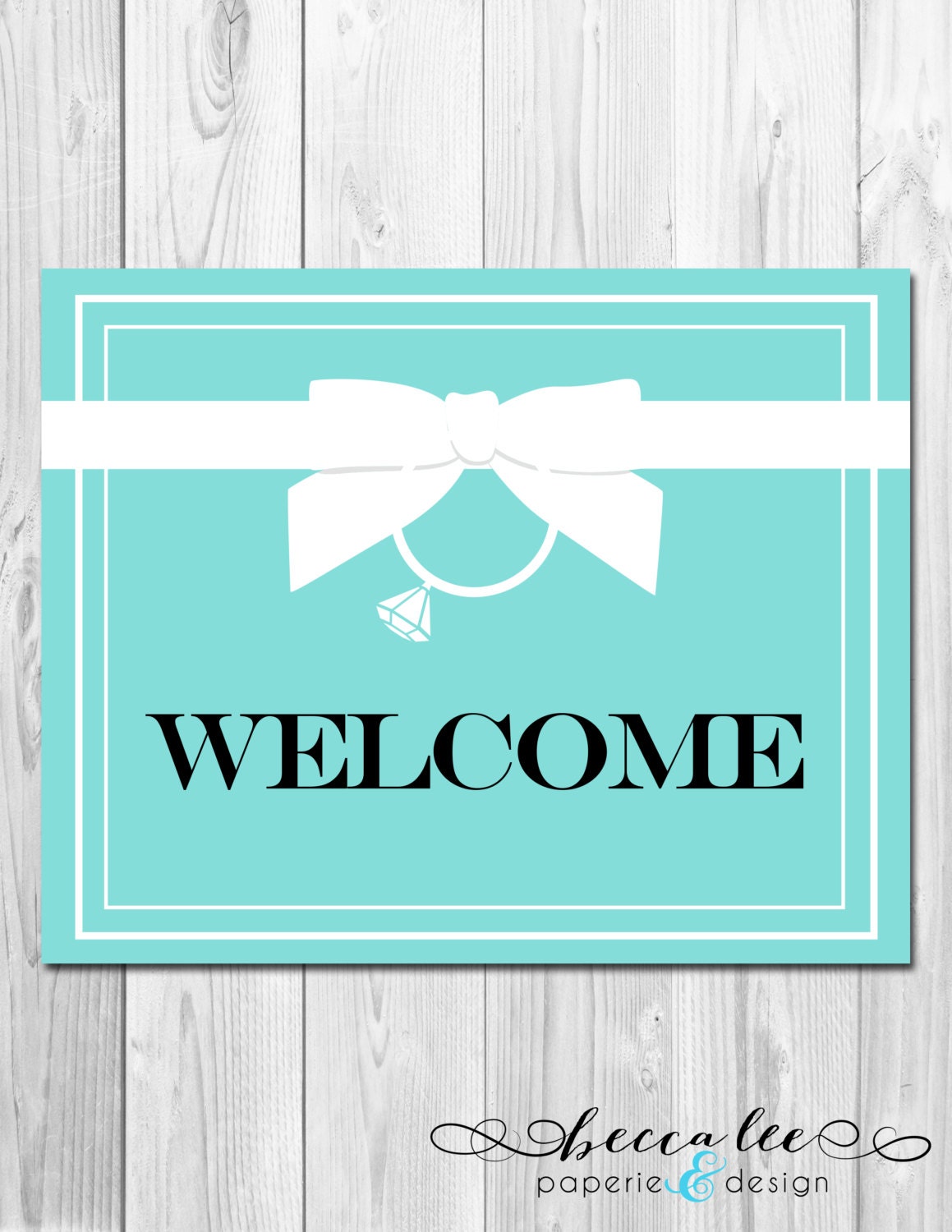 INSTANT DOWNLOAD - Bride & Co Welcome Sign - Tiffany Inspired Bridal Shower - DIY - Printable Il_570xn