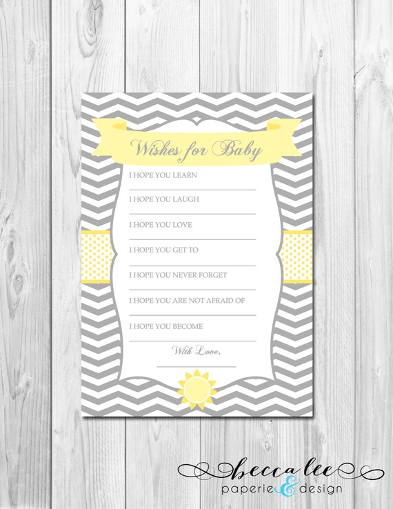 INSTANT DOWNLOAD - Well Wishes for Baby - You Are My Sunshine Theme - DIY - Printable Il_570xn