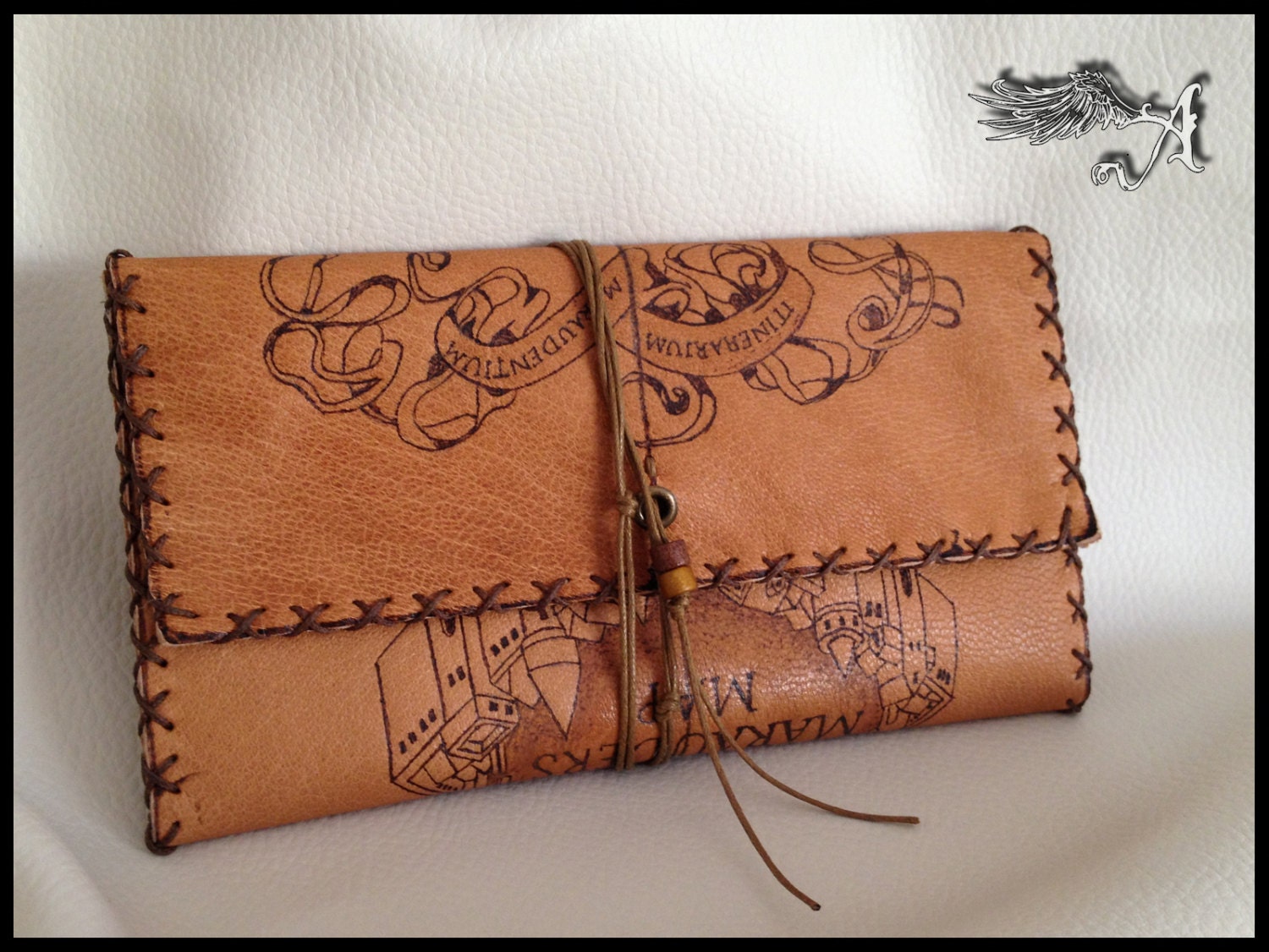 Genuine Leather ''Marauder's Map'' Harry Potter purse wallet pencil case - TobaccoPouch