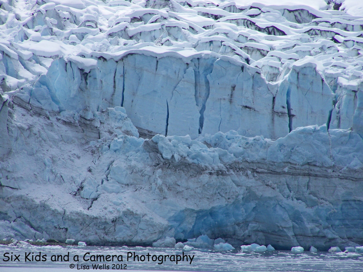 Glacier Bay Alaska Blue Ice Snow Ocean White National Parks, 8 x 10 print - sixkidsandacamera