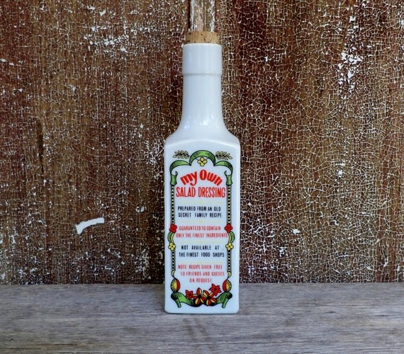 Vintage Ceramic Bottle My Own Salad Dressing by zippitydoodle