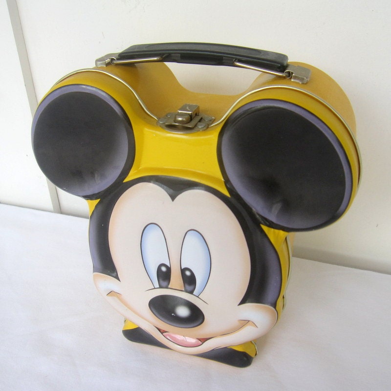 Mickey Mouse Head Shaped Lunch Box Yellow and by DesignWise4U