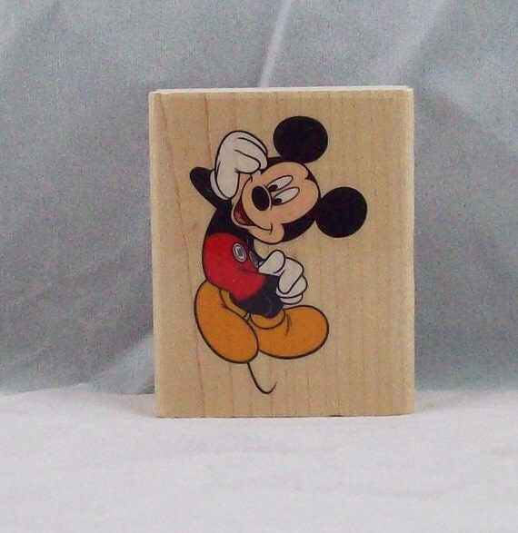 Disney Mickey Mouse Wood Mounted Rubber Stamp by BeadboardCorner