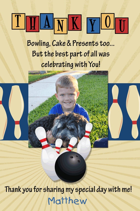 Retro Bowling Party Thank you - printable Il_570xn