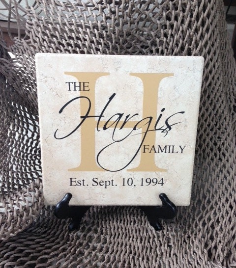 Personalized Family name tile by CraftsbyE on Etsy