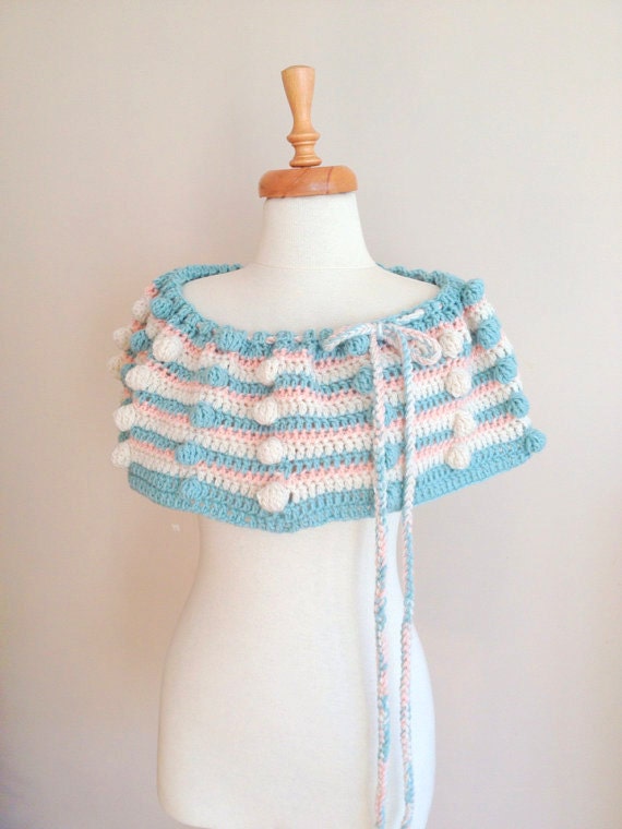 Cherful Infinity, Colorful, Women, Scarf, Capelet, Blue, Pink , Cream - allapples