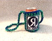 Crochet can koozie featuring the Ronix logo