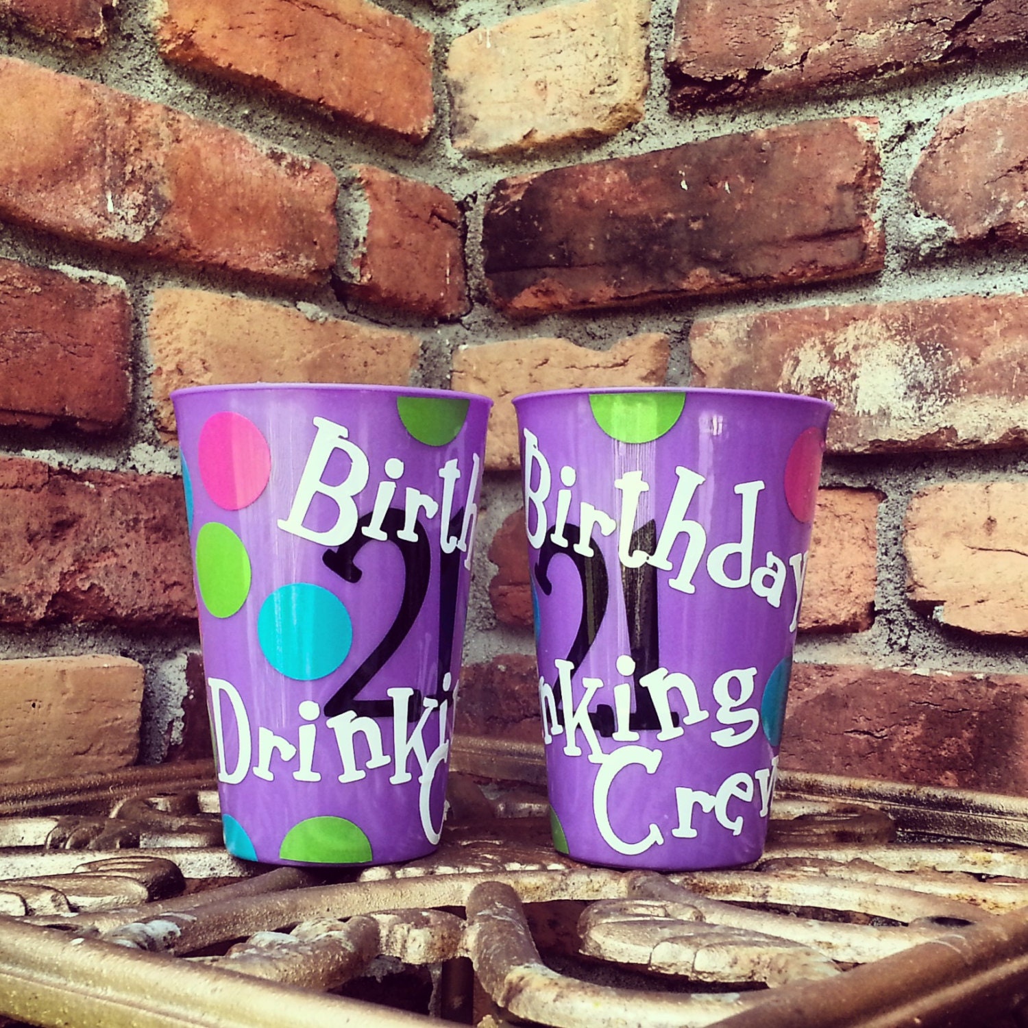 Items Similar To 21st Birthday Cups Custom Personalized Birthday Drinking Crew Birthday