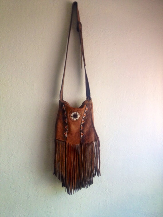 Beautiful Bohemian Hippie Leather Fringe Bag