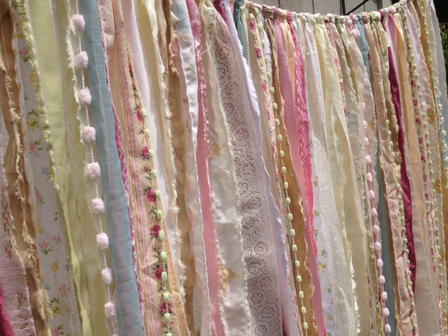 Ribbon Backdrop Photo prop Shabby Rustic Chic by ohMYcharley