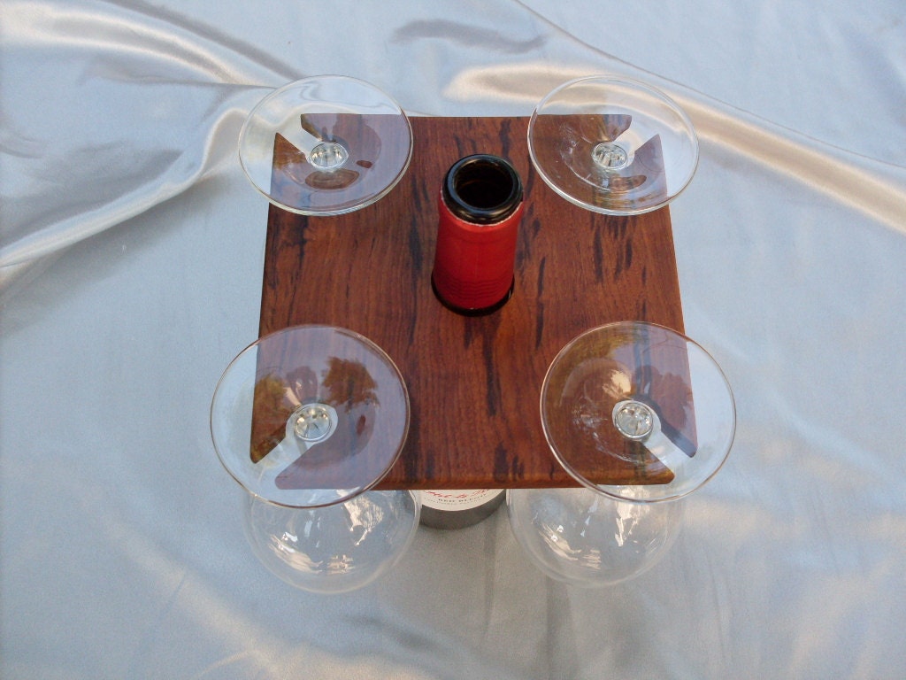over the bottle solid wood wine glass holder by ShapelyWood