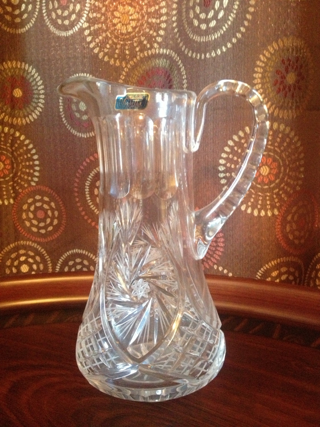 Items Similar To Vintage Violetta 24 Lead Crystal Pitcher Hand Cut Made In Poland On Etsy 0418