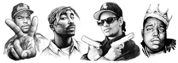 Items similar to 2pac, eazy-e, biggie smalls, ice cube rap star group ...