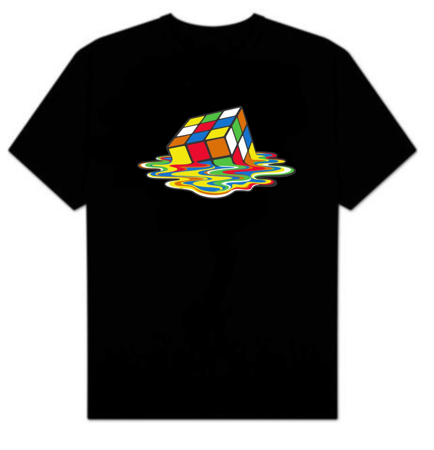 melting rubik's cube t shirt