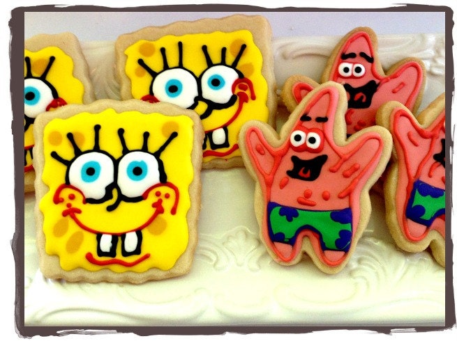 Custom Decorated Spongebob Patrick Sugar Cookies