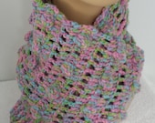 Soft pinks and blues multicolored bubble scarf - softtotouch