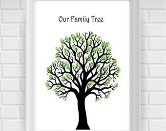 Family Tree Template Print / Stamp Leaves with Each Family Member's ... Family Tree Template Print / Stamp Leaves with Each Family Member's ...