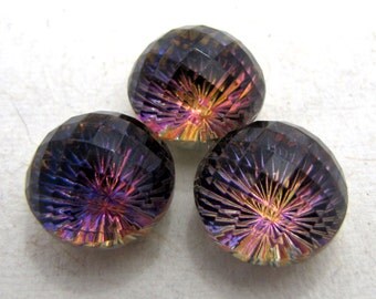 15mm Starburst Vintage Glass Cabochon Heliotrope Color Changing Stones