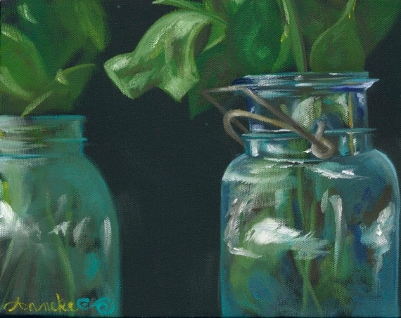 Emerald & Aqua Jars - Print