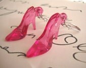 Pink Earring, Shoe Earring, Charm earring, Christmas gift, Valentine's day gift, ooak, - JEWAINE