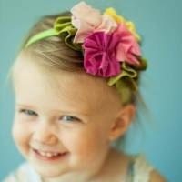 Modern Pink & Yellow Cotton Soft Girl Headband, Newborn Headband - Girl Hair accessories - Flower Girl Accessories - BabyGirlsGlam