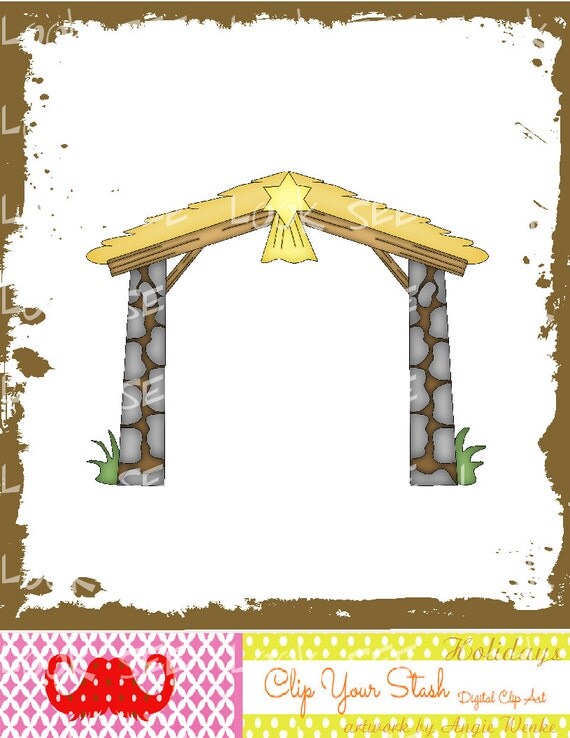 free clipart christmas stable - photo #16