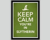 Keep Calm Harry Potter Movie Poster Print Slytherin Gryffindor Ravenclaw Hufflpuff