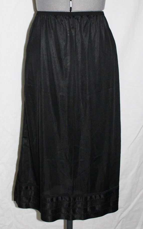 Vintage Lingerie Black Nylon Half Slip 1950's by ilovevintagestuff