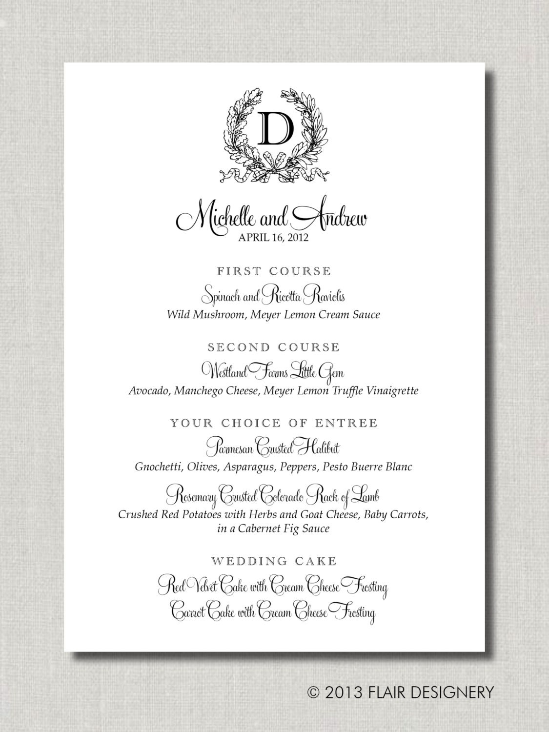 Kate Collection Menu - Set of 75 Custom Menus for Weddings, Events, Parties and More - by Flair Designery Il_170x135