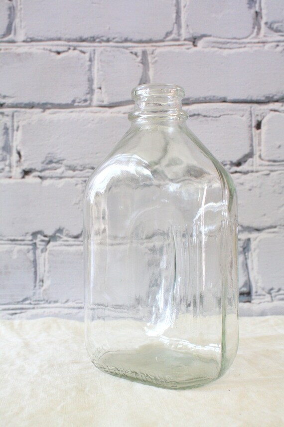 Vintage Glass Milk Jug Half Gallon By Vixendesignervintage 3383