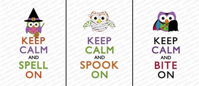 Halloween Owls Witch Mummy Vampire Printable Party Signs ~ Keep Calm Carry On Digital ~ INSTANT Download ~ Halloween Party Birthday Crafts Il_570xn