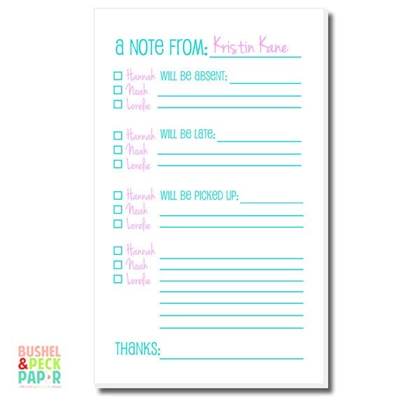 Mini MultiKid School Notepad Personalized by BushelandPeckPaper