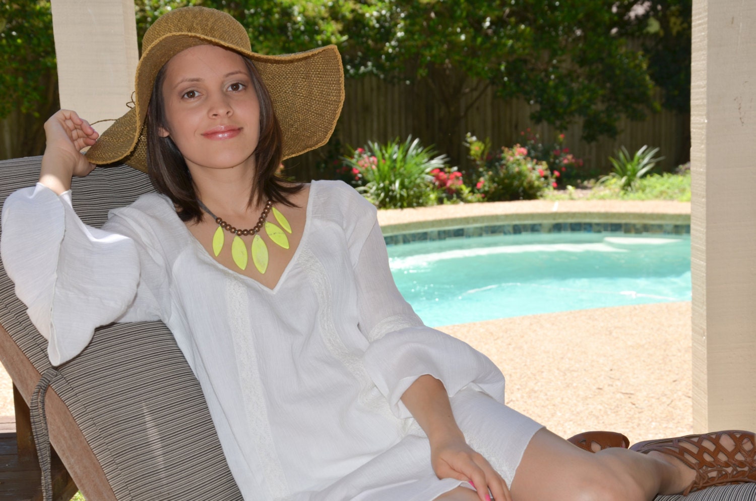 sunny yellow and copper necklace