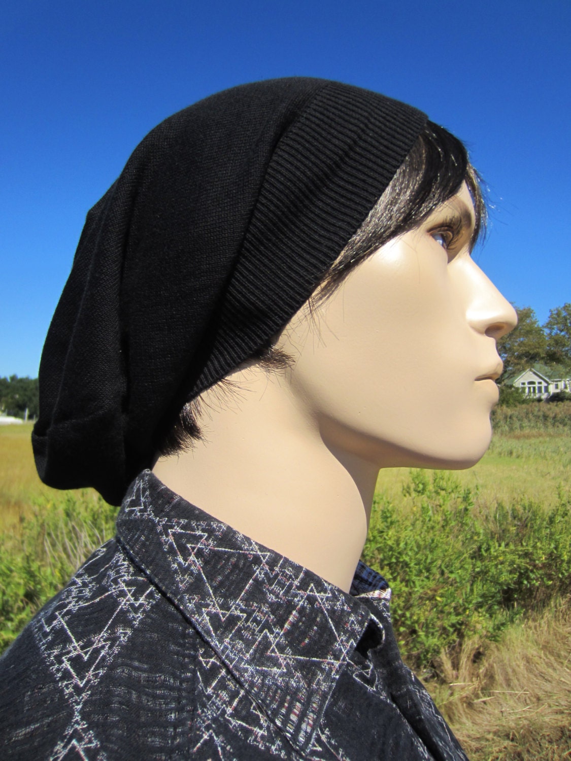 Black Slouchy Beanies Men Slouch Beanie Tams by Vacationhouse