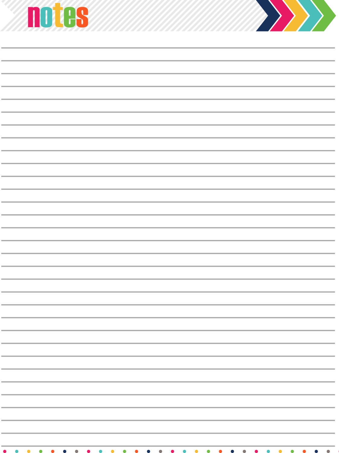 Notes Page Printable INSTANT DOWNLOAD by
