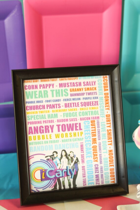 iCarly Inspired Printable 8x10 Subway Art INSTANT DOWNLOAD Teen Girl Birthday Il_570xn