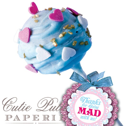 Alice in Wonderland Party, Mad Hatter Tea Party - 2inch PRINTABLE FAVOR TAGS - Cutie Putti Paperie Il_570xn