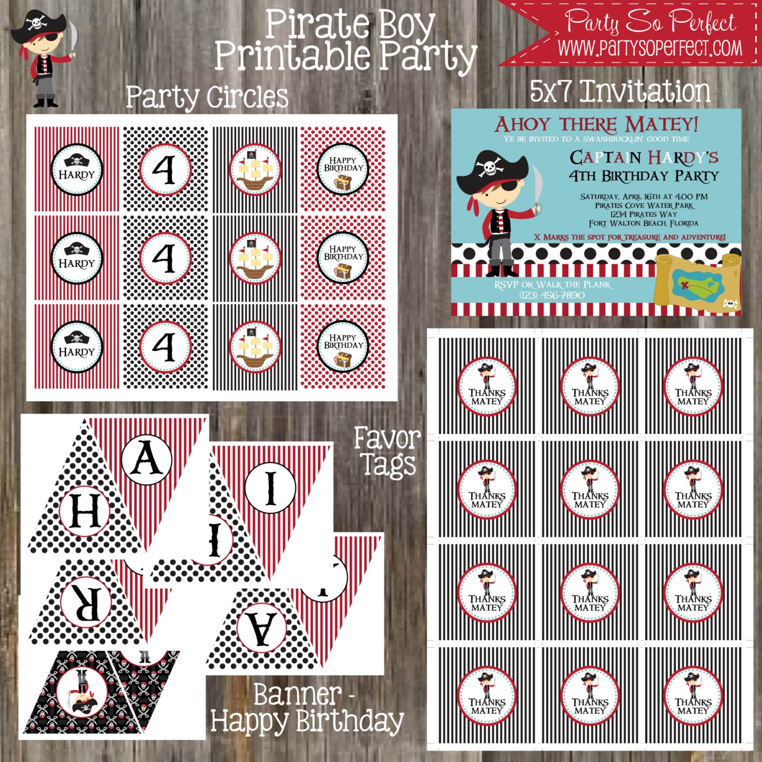 PIRATE BOY Birthday Party Package - DIY Printable Il_570xn