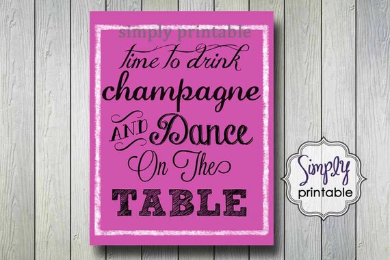 Time to Drink Champagne Print Il_570xn