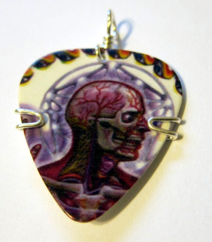 Tool Guitar Pick Pendant - Your choice of necklace or keychain