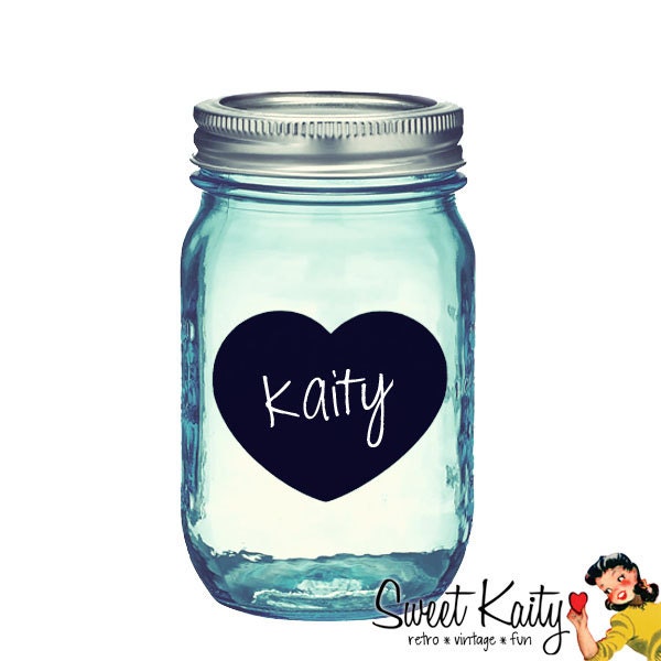 24 Heart Chalkboard Labels with Chalk - 2.5 inch Heart - DIY Mason Jars, Wedding Favors, Party Favors, Organization, Pantry, Storage Il_570xn