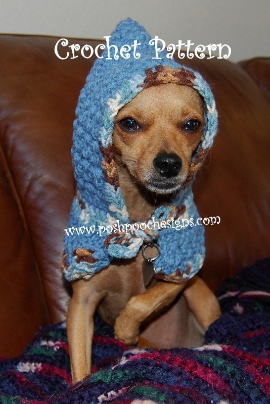 Instant Download Crochet Pattern Hooded Dog by poshpoochdesigns